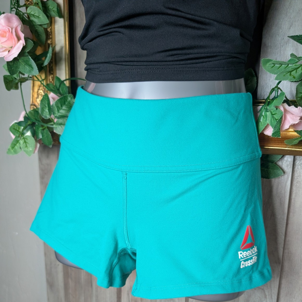 Reebok CrossFit Speedwick Shorts Womens Small Turquoise Compression Active